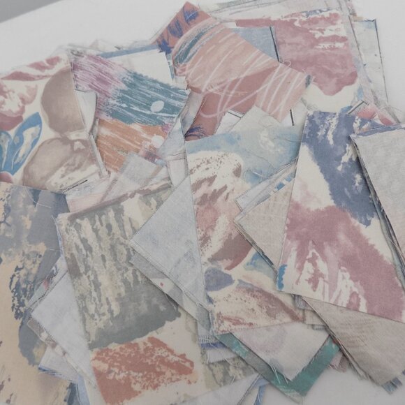 Fabric Squares 5x5" Hand Cut 132 Mostly Blue Pink Pastel Sewing Crafts Scraps - Picture 3 of 7